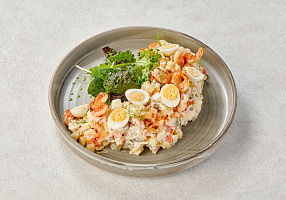 Оливье с цыпленком и креветкой